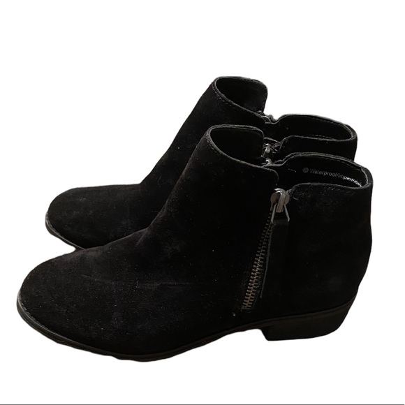 BLONDO BLACK SUEDE WATERPROOF ANKLE BOOTS SIDE ZIPS SIZE 6.5 $150 LIKE NEW BOOTS - Picture 6 of 16